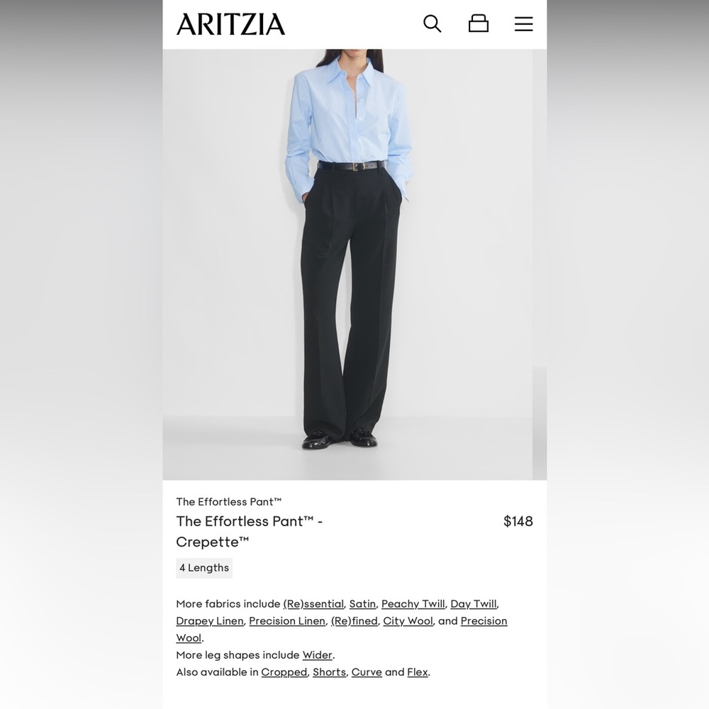 Aritzia Effortless Pant, Size 0 Tall, Black, Great condition
